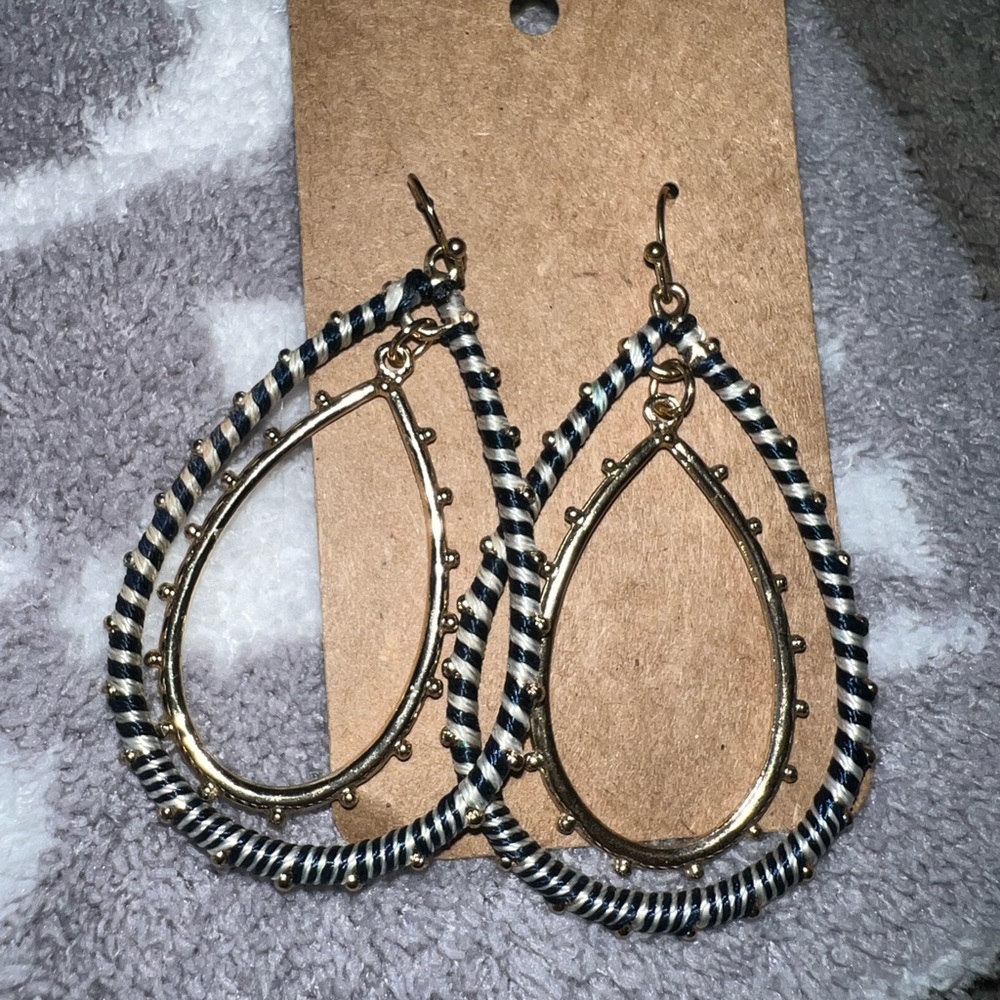 Navy/gold earrings